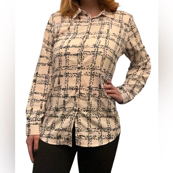 Karl Lagerfeld Paris Printed Button Front Blouse XL - Picture 2 of 9